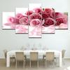 The pink rose flowers modern Modular 5 panel HD Print wall Poster Canvas art painting for Living Room Home Decor