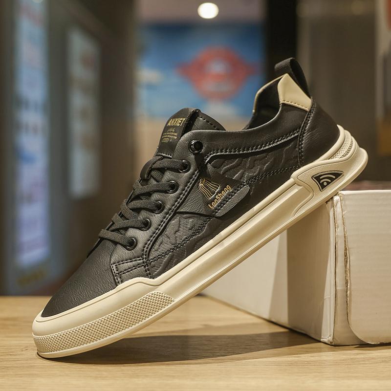 Fashion Men Leather Casual Shoes Luxury Design Lightweight Flats Men's Sneakers High Quality Comfortable Lace-up Men Driving shoes