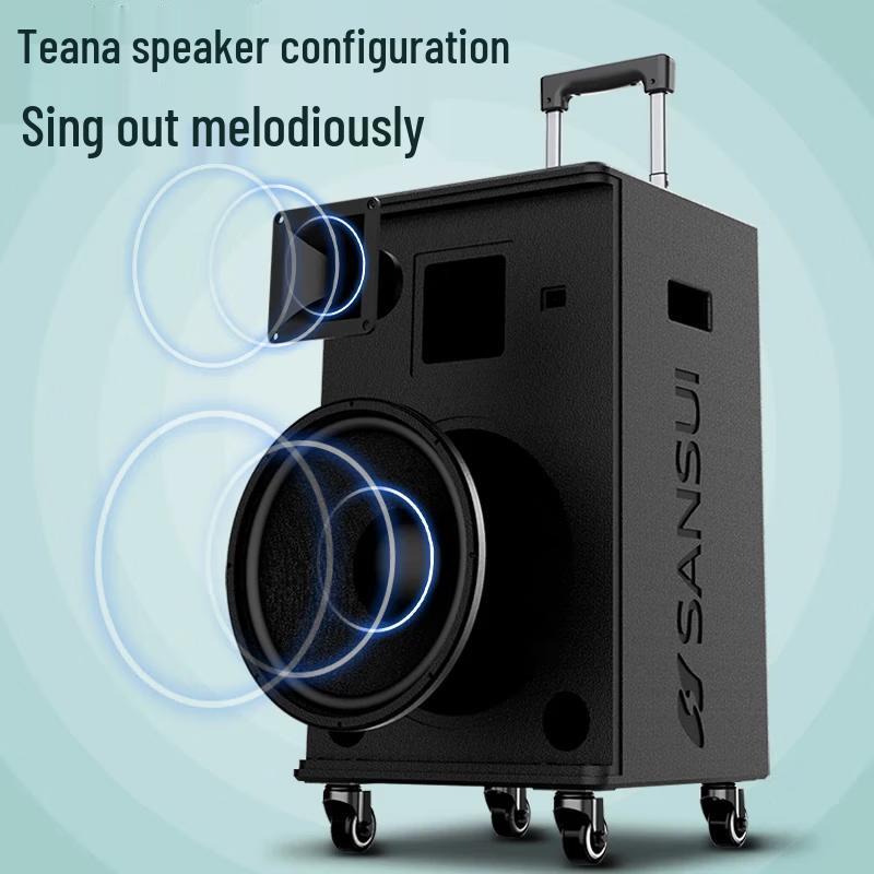 SANSUI E10 Portable Bluetooth Karaoke Trolley Speaker (CN Version)