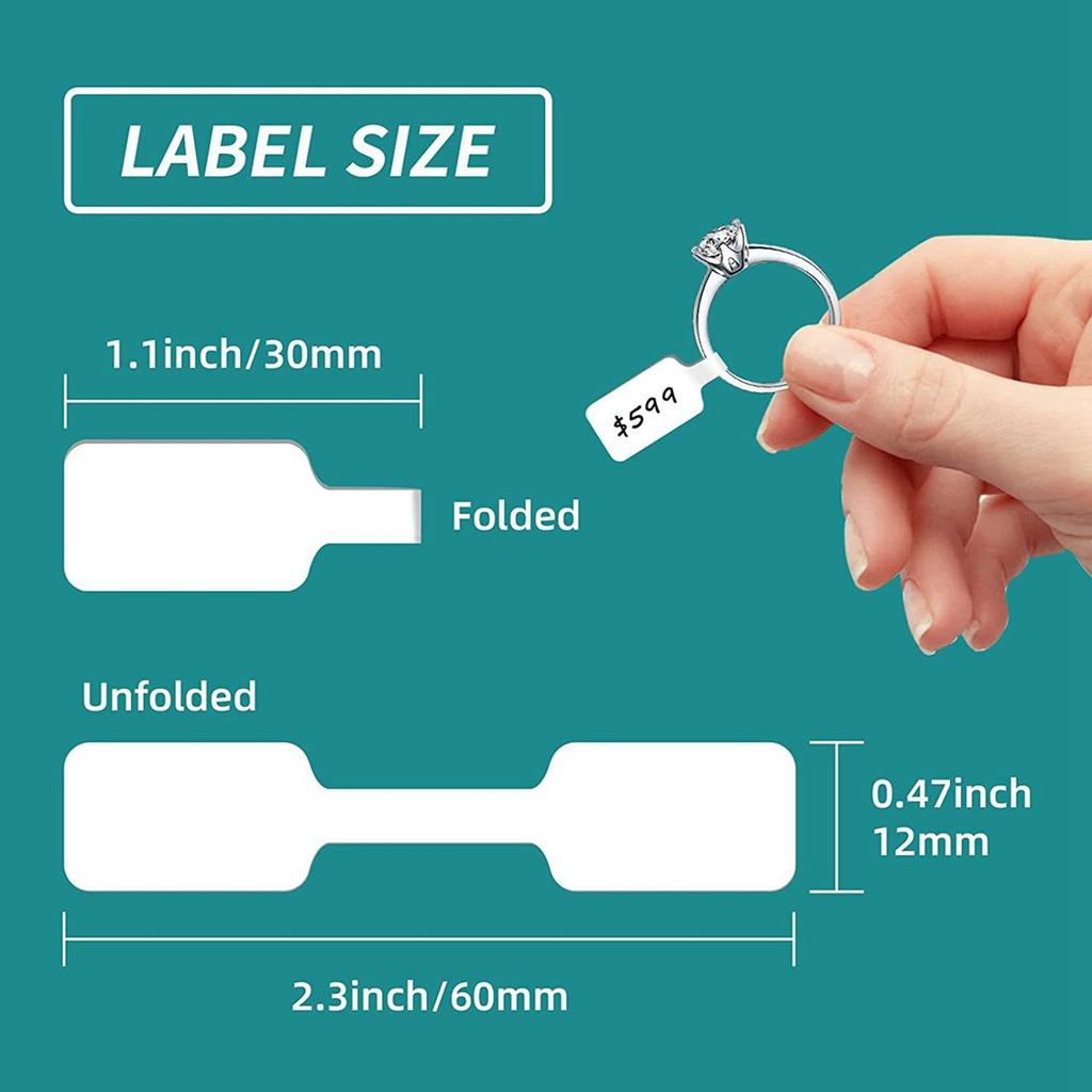 500pcs/roll Kraft Paper Price Stickers Jewelry Price Tags Self Adhesive White Blank Sticker Ring Necklace Earring Price Label