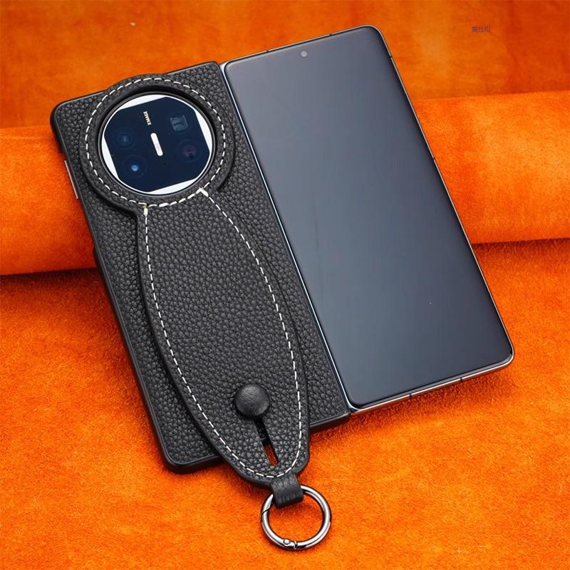 Applicable To Huawei Matex5 Mobile Phone Case Wristband Bracket New X3 Collector's Edition Lychee Pattern Internet Celebrity Business Leather Case