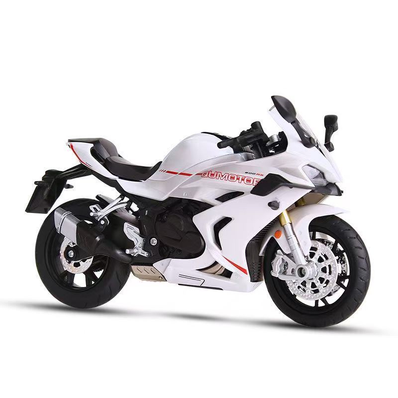 1/12 QJmotor SAI 600RS Aliaj Turnat Sub Presiune Model Motocicletă Jucărie Vehicul de Colecție Sunet și Lumină Motocicletă Off Road Jucării Mașină
