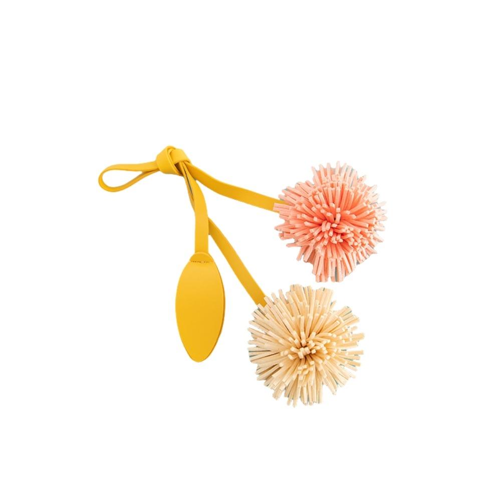 Chrysanthemum Leather Flower Keychain Handmade PU Floral Keyring PU Leather Flower Pendant  Women