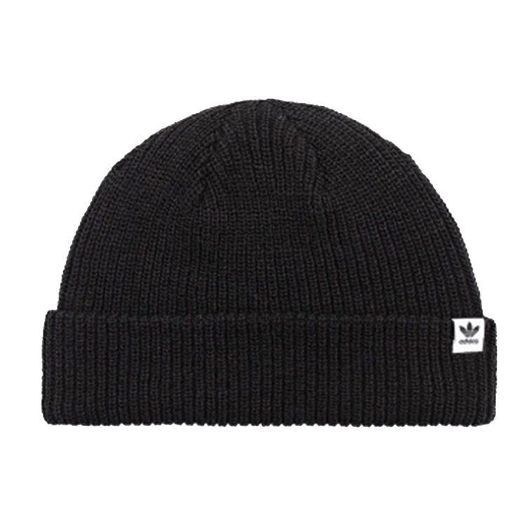 Adidas Шапка бини унисекс с лого Originals из акриловой пряжи в рубчик, черная EE1163 OSFM