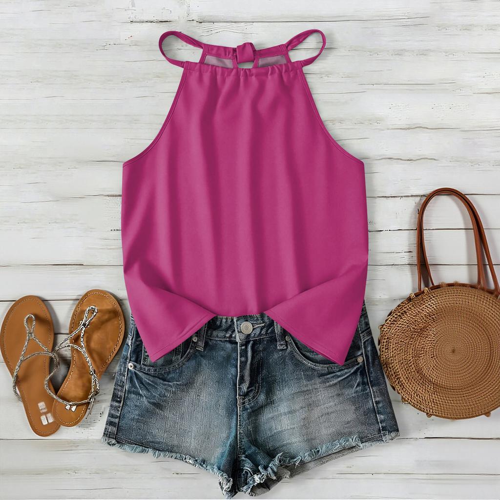 Women’s Bohemian Sleeveless Tank Top with Neck and Relaxed Fit for Outdoor and Casual Wear Comfortable Layer