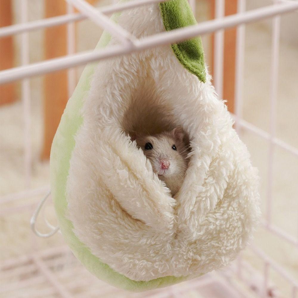 Hamster Cage Hamster Hammock Warm Soft Hamster Pouch Bed Comfortable Pear Shaped Winter Pet Nest Cage Decoration