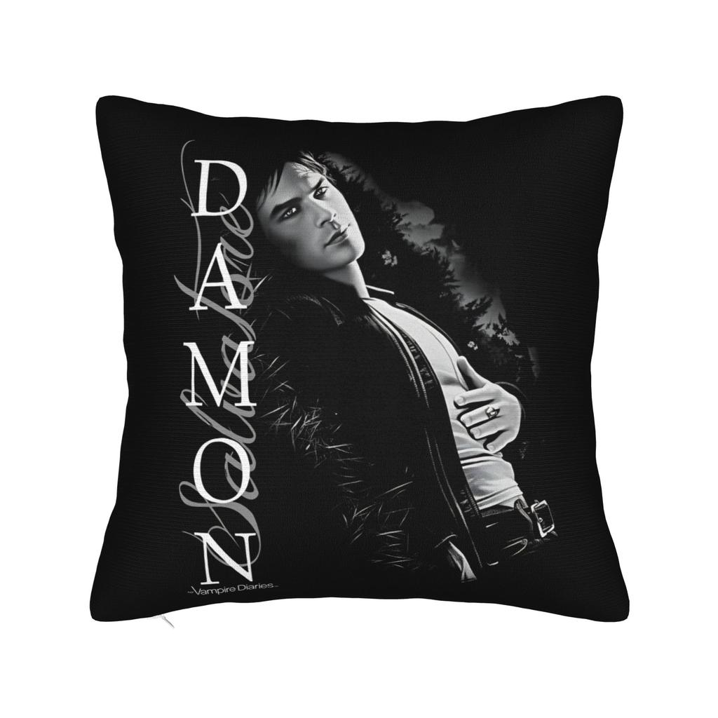 Damon Salvatore Pillowcase Polyester Cushion Cover Gift The Vampire Diaries Pillow Case Cover Home Square 45X45Cm