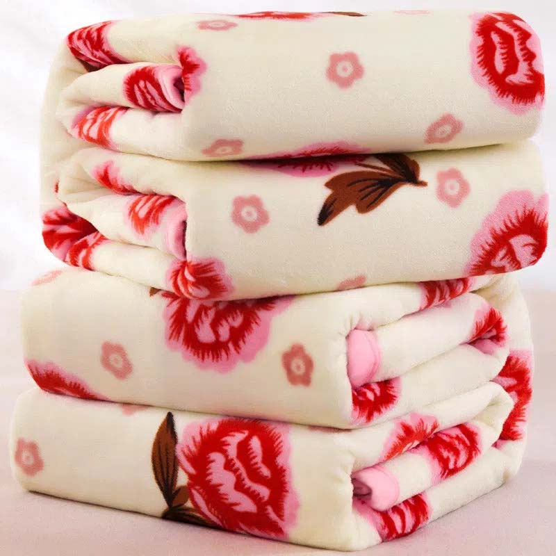 Flannel Blanket Bed Sheet Cover Blanket Fleece Quick Warm Soft Fabric Household Bedding Available In Four Seasons