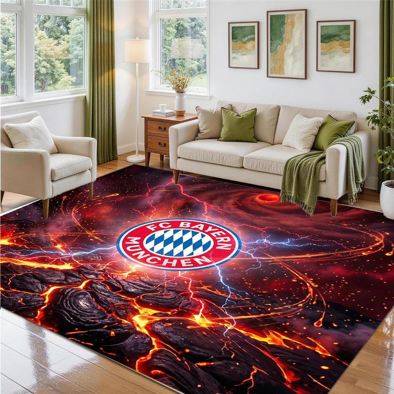 Bayern Munich Design Crystal Velvet Rug Soft Decorative Mat for Bedroom Entrance