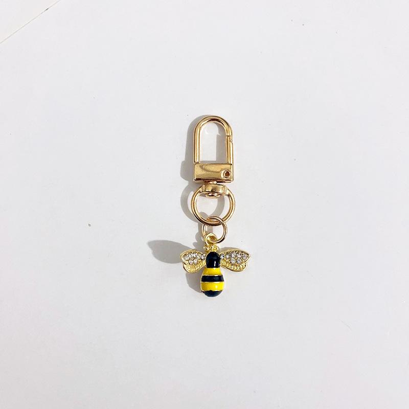 Exquisite Rhinestone Mini Bee Keychain - Women's Bag Charm