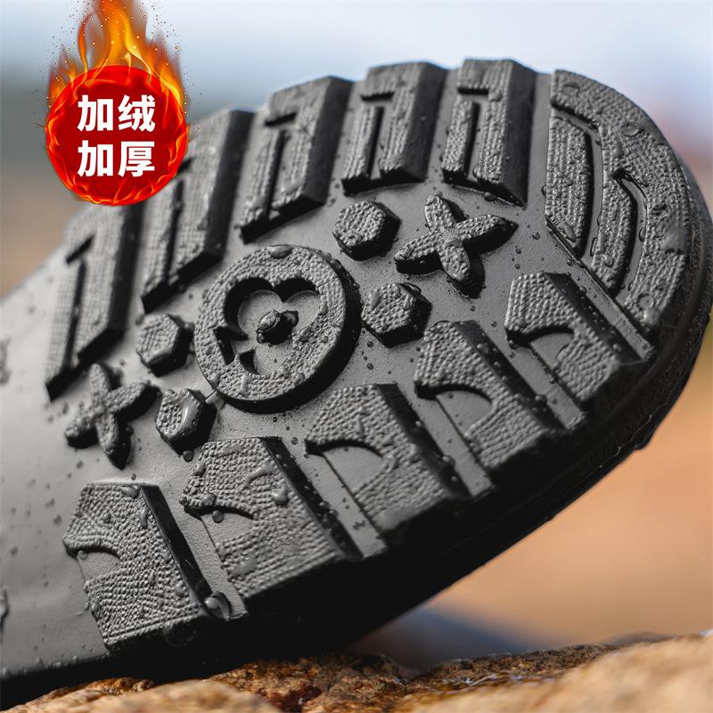 Spring and Autumn exquisite high tube women's wading boots women's seaside rain shoes fashion rain boots high tube cm thick-soled rubber shoes