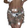 Women Star Sequins Crop Top Skirt Nightclub Party Sexy Tassel Body Chain Jewelry