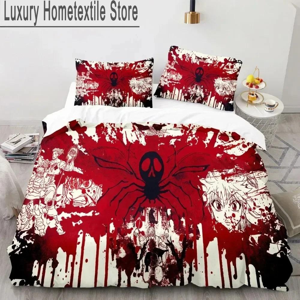 

3d Anime Hunter X Hunter Bedding Set Duvet Cover Bed Set Quilt Cover Pillowcase Comforter king Queen Size Boys Adult Bedding Set EU Single 135x200cm
