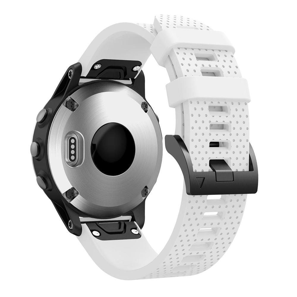 

With Black Triangle Buckle Silicone Watch Strap for Garmin Fenix 5S White