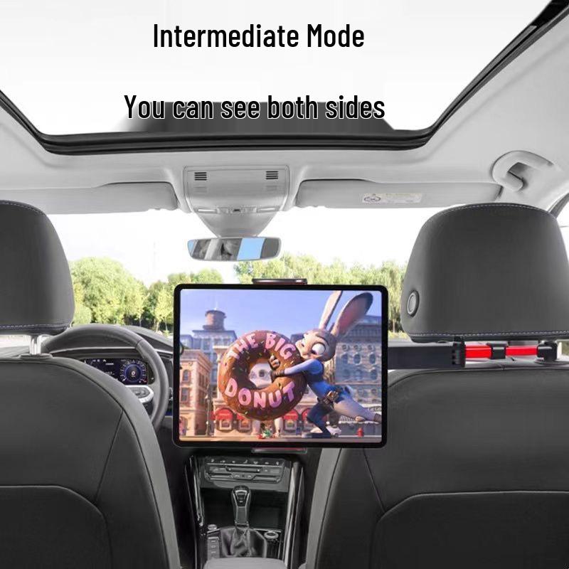Lazy Person Car Seat Backrest Holder for Phones & Tablets - Rotating and Telescopic Design
