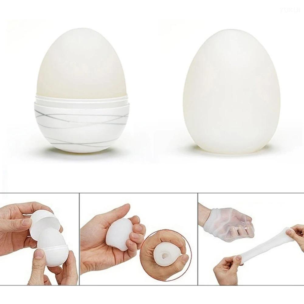 6PCS Pocket Masturbation Cup Vagina Eggs Sex Toys for Men Blowjob Penis Massager Glans Stimulation Silicone Stretchable Product