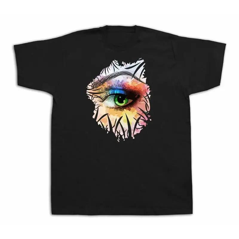 New Unisexs Cotton Tshirt Print Evil Eye Colorful Funny Life Fashion Graphic Design