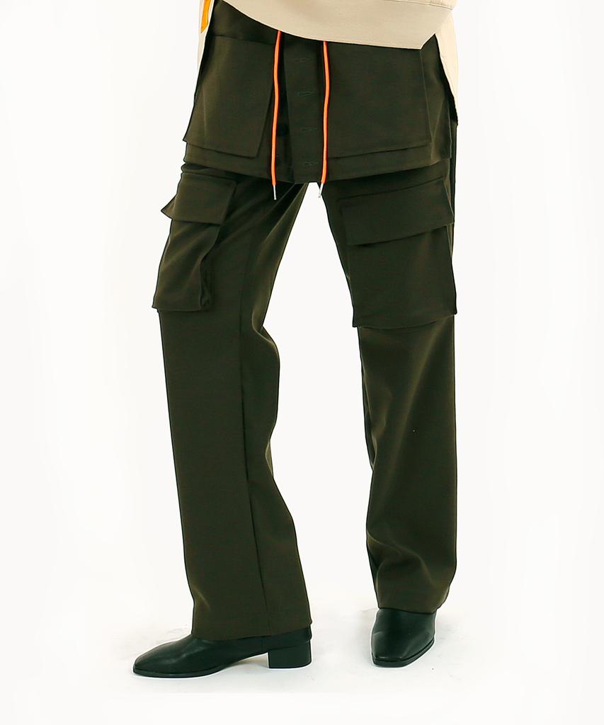 SAC STUDIO Apron Engineered Slacks Khaki