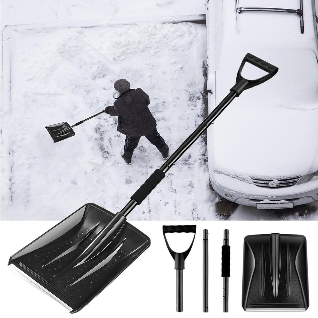 Emergency Snow Shovel Large Capacity Adjustable Car Snow Shovel Detachable Rotating Snow Removal Shovel for Home Garden Camping