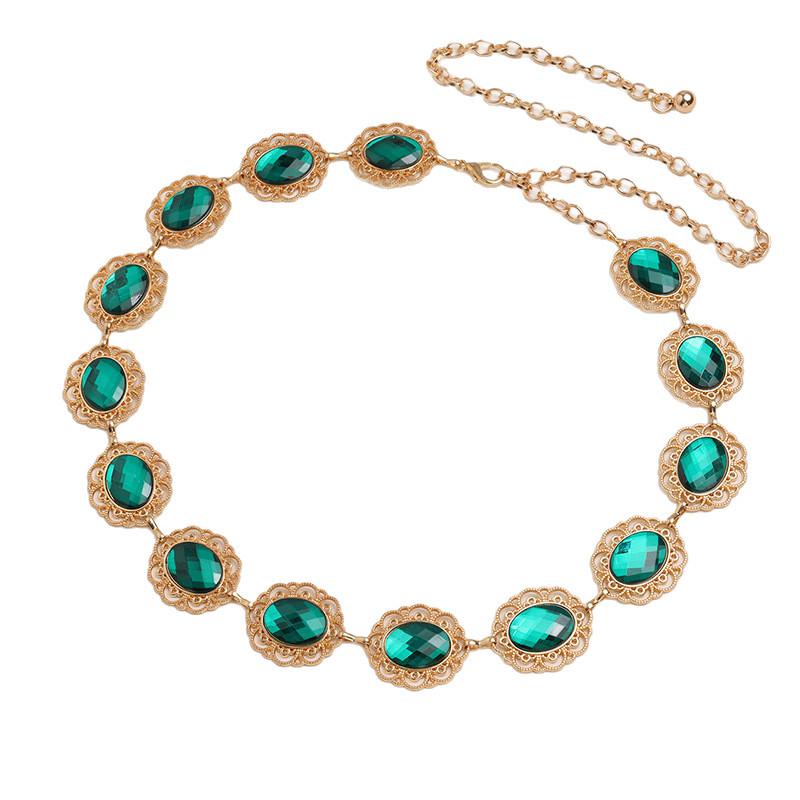 New Women's Big Diamond Waist Chain Hollow Beautiful Metal Waist Chain Women Luxury Exquisite Women Waist Chain