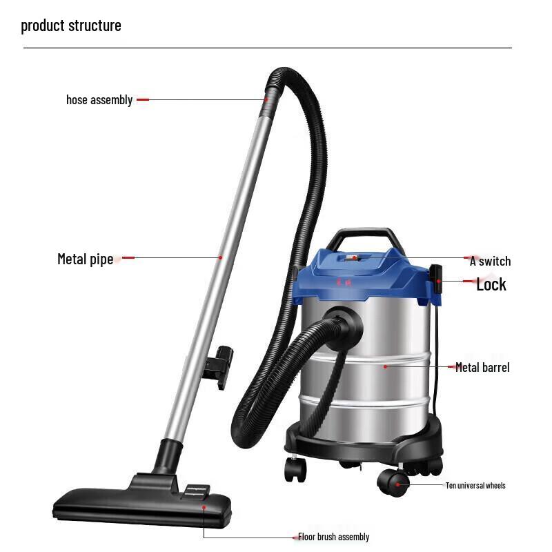 Dongcheng FF-1W-12 Industriële Nat/Droog Stofzuiger CN-stekker (adapter meegeleverd)