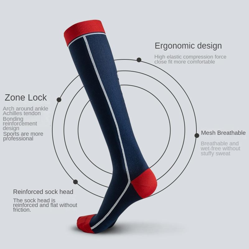 Sports Muscle Compression Socks for Women's Fitness Running Skipping Rope Pressure Calf Socks Thin Breathable Long Tube Socks