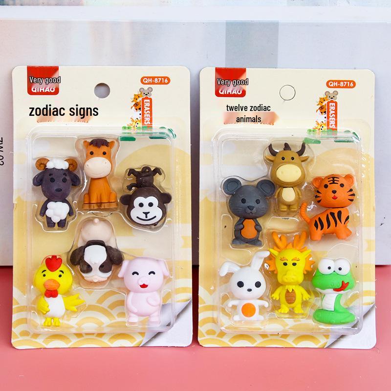 Adorable Cartoon Mini Eraser Set for Students – Perfect Back-to-School Gift
