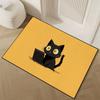 Cute Black Cat Door Mat Welcome Non-slip Floor Bedroom Kitchen Bath Balcony Hallway Rug Home Decoration Carpet
