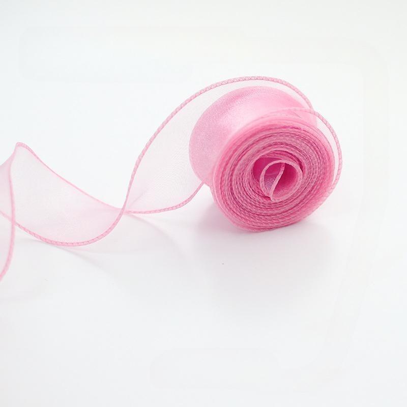 10 yards Rotolo di nastro di organza di colore pieno con bordo ondulato a coda di pesce per bouquet di fiori, regali, confezioni, decorazioni per feste di nozze