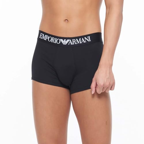 Emporio Armani Iconic Logo Band Boxer Shorts, Men's, EU Size, 54047299, M (EU Size), 98. Black
