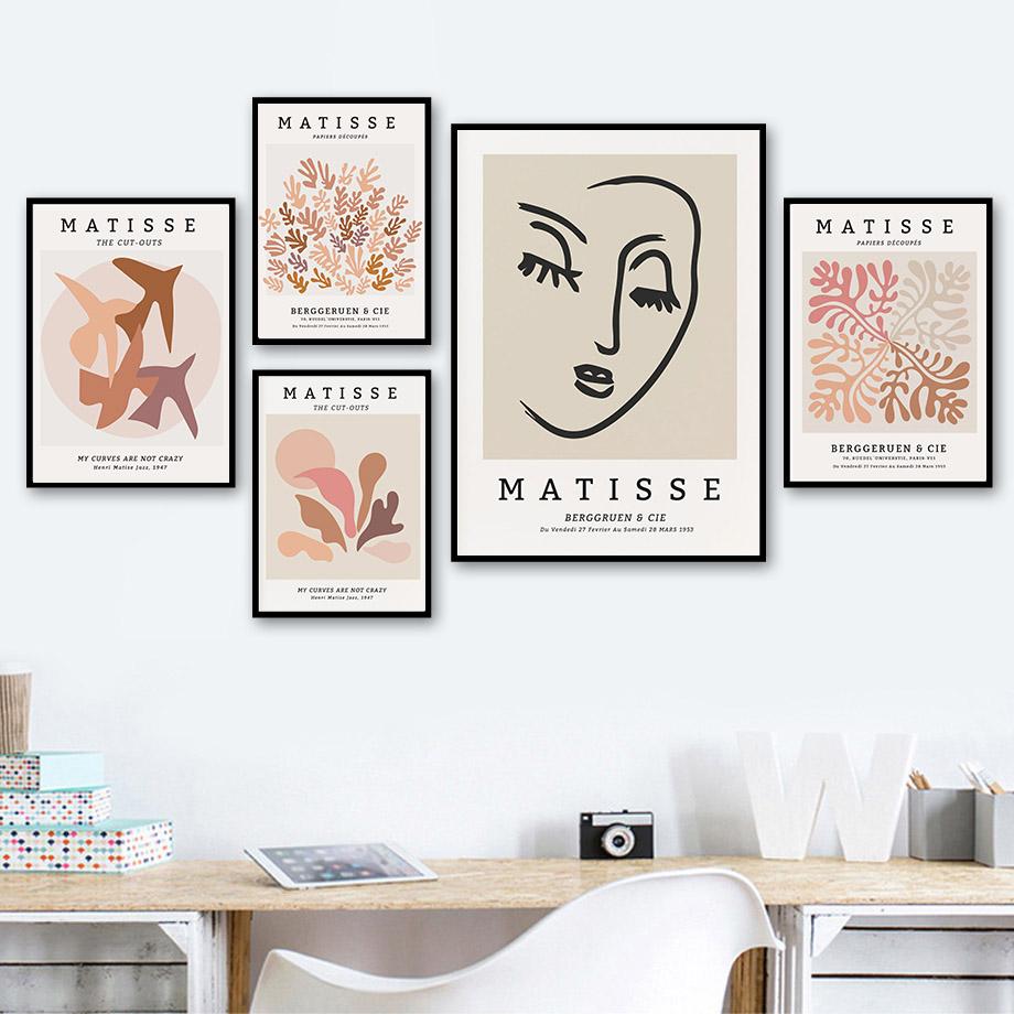 Vintage Abstract Matisse Sun Girl Bird Nordic Posters And Prints Wall Art Canvas Painting Wall Pictures For Living Room Decor