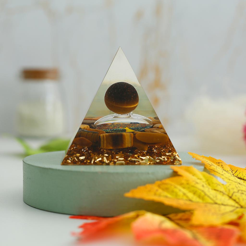 3D Crystals Pyramid Ornaments Natural Mini Pyramid Energy Stone Resin Craft Crystal Ball Xmas Kid Gift Room Medit Decor Orgonite
