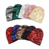 Solid Color Metal Color Hat Soft Sleeping Night Cap Casual Pullover Cap  Streetwear