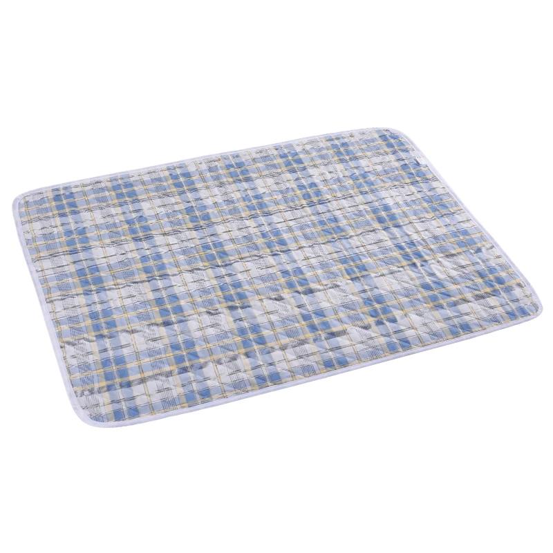 

For Dog Pee Pad Washable Absorbent Reusable Plaid Style Pet Training Mat Home Outdoor Seat Cover Dog Toilet Mat 50x70cm світло-синій колір
