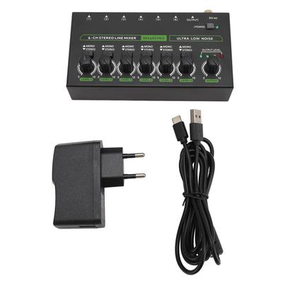 Professionelles 6-Kanal Mischpult Soundmischer mit RGB-Lichtern Surround-Sound Unabhängige Lautstärkeregelung