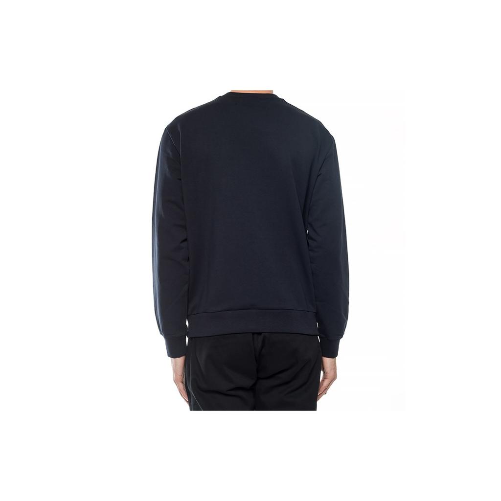 Emporio Armani Logo Pattern Round Neck Long Sleeve Sweatshirt Men Sweatshirt Navy-Blue 8N1ME8-1J04Z-0922