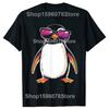 Funny Penguin Wearing Sunglasses Bird T-Shirt Women Clothing Fashion T Shirts Cotton Short Sleeve Oversized Loose T-shirt Tops