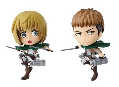 BANPRESTO Ichiban Kuji Attack On Titan Survey D Prize Armin Jean Chibi Kyun Character Set ~Fly! Corps!!~ &
