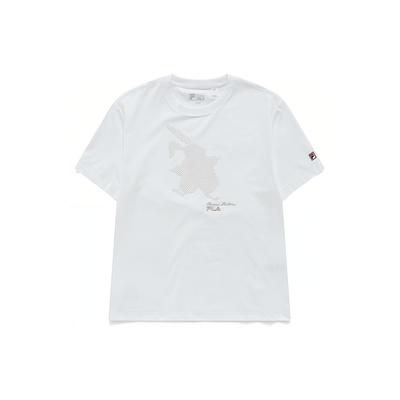 Atmungsaktives Strick-Kurzarm-T-Shirt Damen Oberteile Weiß F11W218104FWT