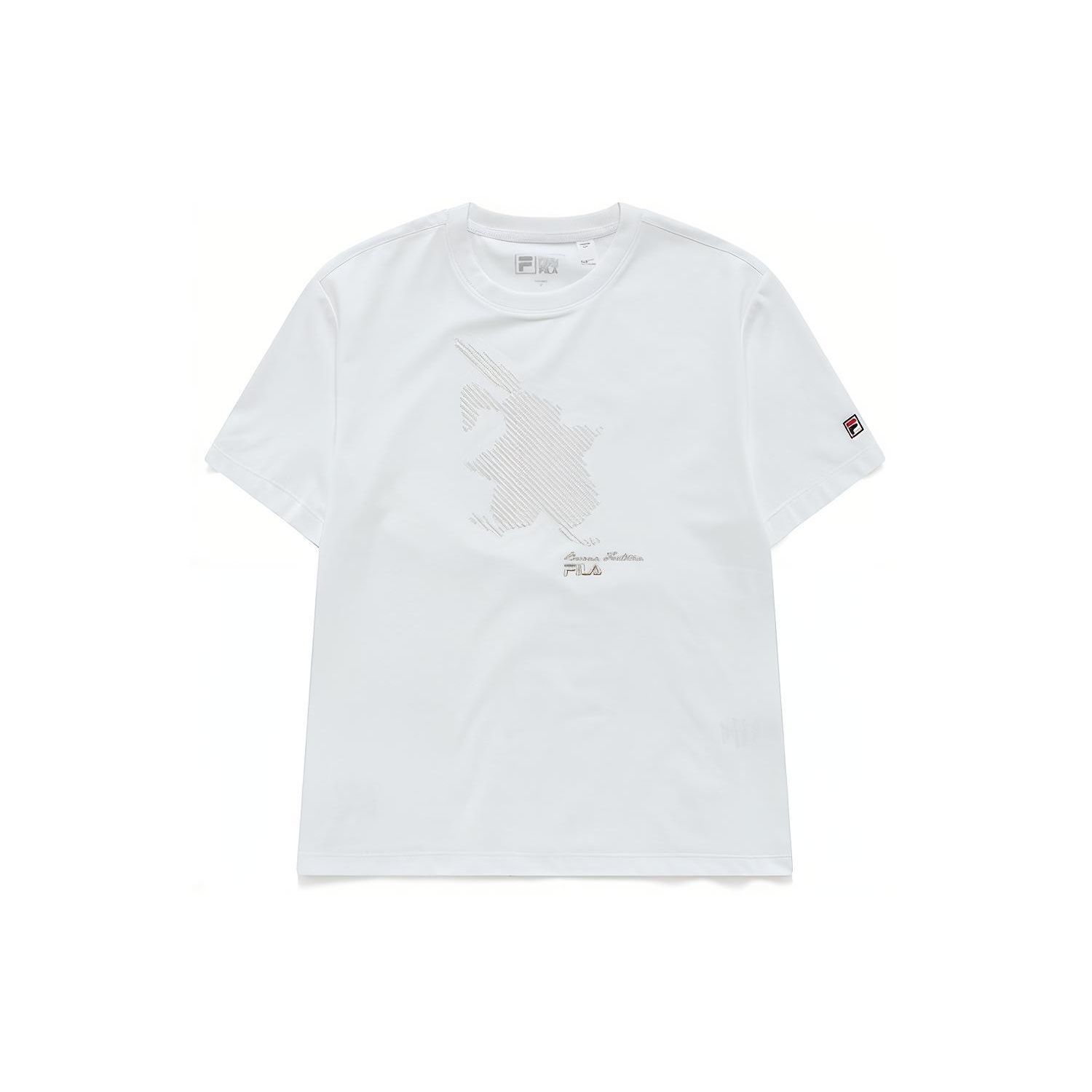 

FILA Breathable Knit Short Sleeve T-Shirt Women Tops White F11W218104FWT L