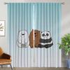 Cute Baer Window Curtain for Room 2 Panel Shades Partition Elegant Room Curtains Home Interior Curtains Halloween Decoration