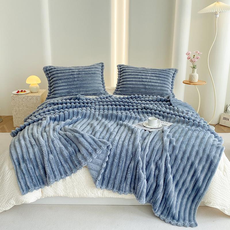 Pătură de aruncat Pătură gri cărbune Pătură super moale din lână pentru canapea Design cu nervuri Se spală bine