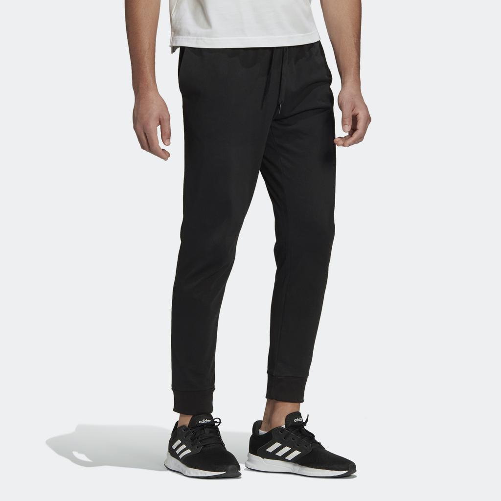 adidas Essentials Single Jersey Tapered Cuff Pants Black Men Streetwear GK9226