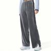 Li-Ning Women's Sportswear Series Mid-Rise Straight Leg Track Pants Asphalt Gray AKLV954-5