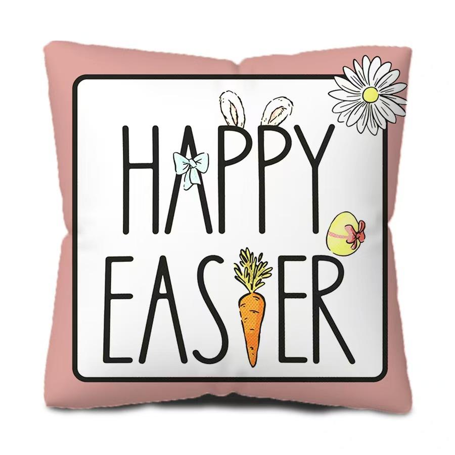 Easter Lavender Bunny Egg Picture Series Cushion Cover Bedroom Sofa Holiday Decoration Cushion Cover