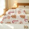 Soft Flannel Fleece Christmas Blanket – Cozy Gingerbread Man, Candy Cane, Snowflake Print, All Season Warm Throw for Home & Office, Festive Vibe