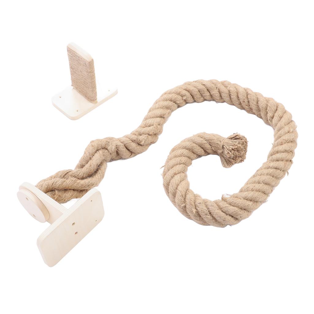 Duvara Monte Edilen İpli Kedi Tırmanma Aparatı Stabil Yapı Çok Fonksiyonlu Etkileşimli Kedi Tırmalama Direği