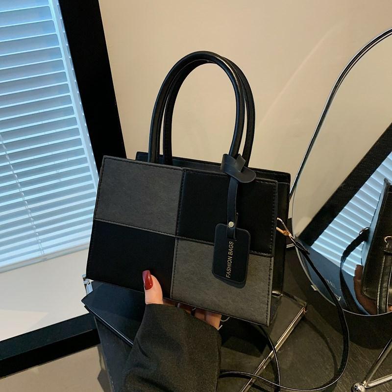 

Трендовый высококлассный дизайн, контрастные цвета, портативная модная женская сумка, новая ретро повседневная на плечо, сумка-мессенджер чёрный