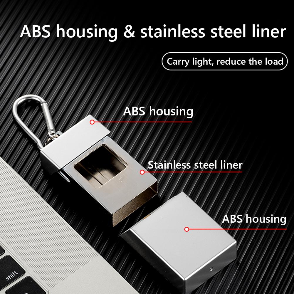 Portable Cigarette Ashtray Fireproof Butt Disposal Box Smell Proof Compact Ash Tray with Carabiner for Outdoor Travel