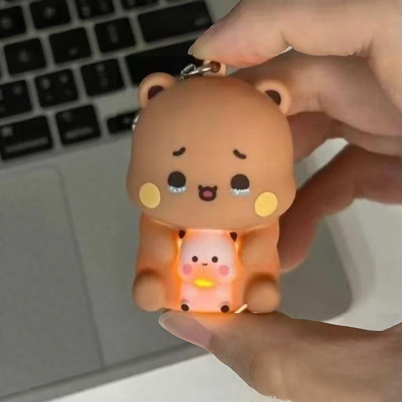 1 Piece Cute Cartoon Panda Bubu And Dudu Key Chain  Can Say I Love You Bubu And Yier Voice Toys Backpack Pendant Couple Gifts